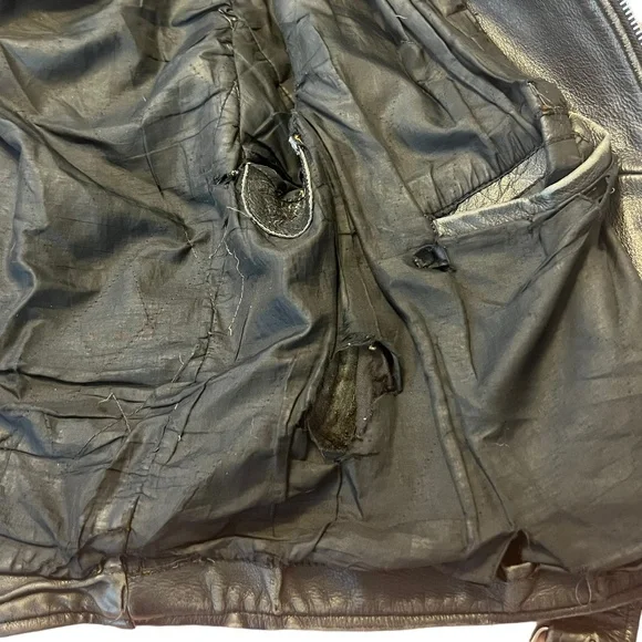 Leather Jacket Biker Motorcycle Men'sSMALL/MEDBlack90's